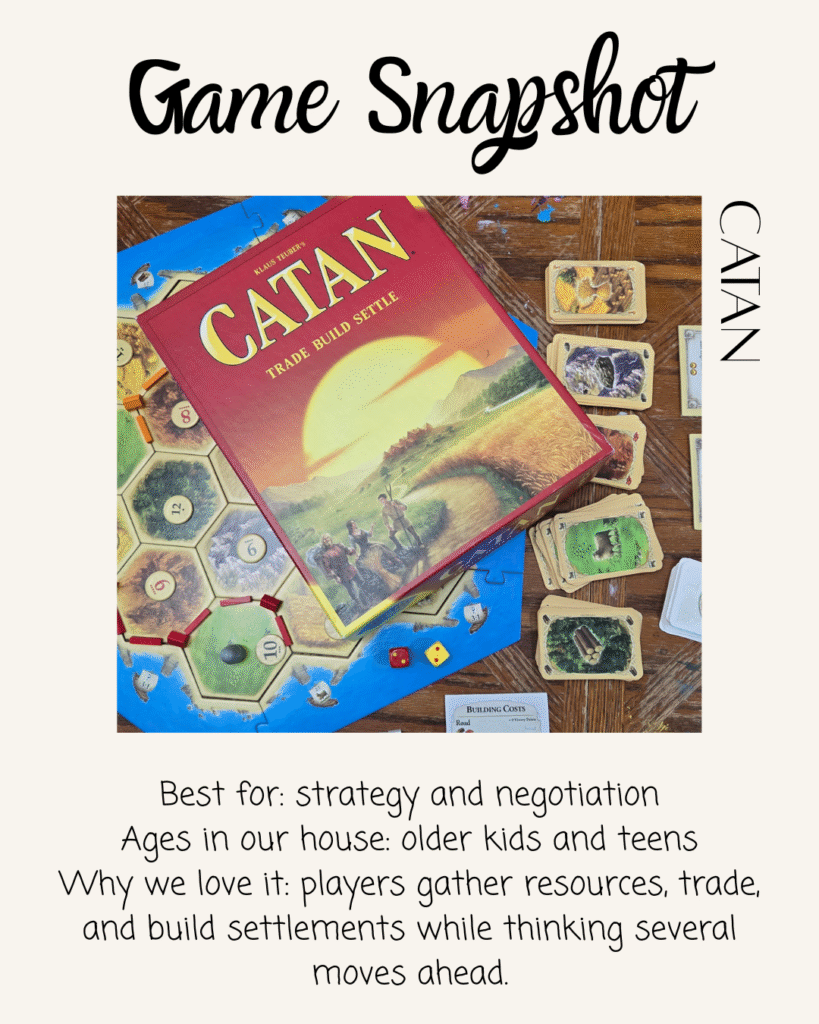 Catan strategy board game for homeschool learning
